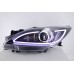 Mazda 3 08-13 Black Projector Headlamp w Bar